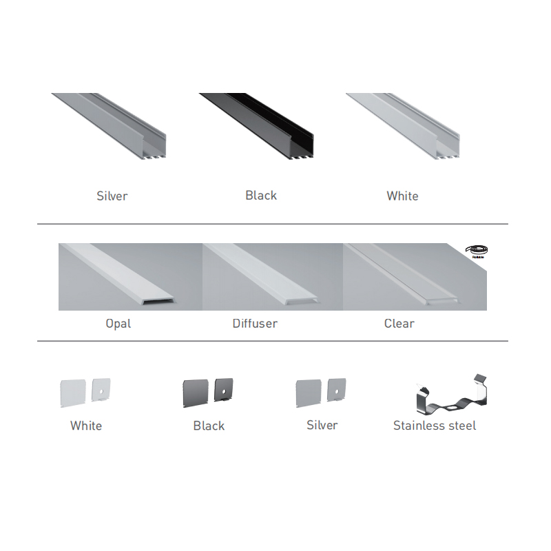 LED Light Diffuser Extruded Aluminum Channel For 20mm Double Row LED Strip Lights LED Light Diffuser Extruded Aluminum Channel For 20mm Double Row LED Strip Lights
